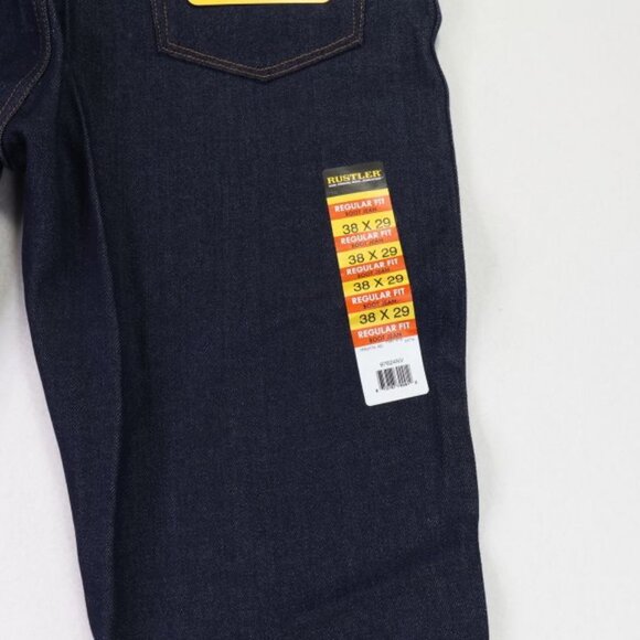 Rustler Advantage Jeans Mens 38x29 (Fits 37x29) Blue Regular Fit Boot - Picture 6 of 10